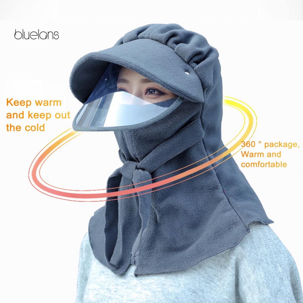 Bluelans Mũ Che Mặt Giữ Ấm Mùa Đông Có Dây Kéo Thời Trang Unisex