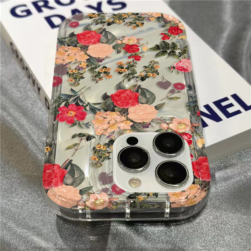 Ốp Điện Thoại Mềm Trong Suốt Họa Tiết Hoa Retro Cho Iphone 14Promax 1312 / 11 7 / 8plus xr / sins VIK8
