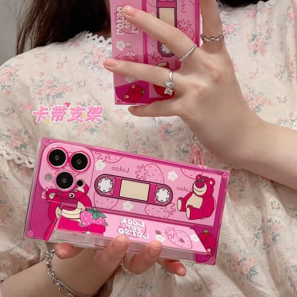 Ốp Điện Thoại Có Giá Đỡ Hình Băng Cát Sét / Gấu Dễ Thương Cho Apple Iphone 12 13 11 14Promax