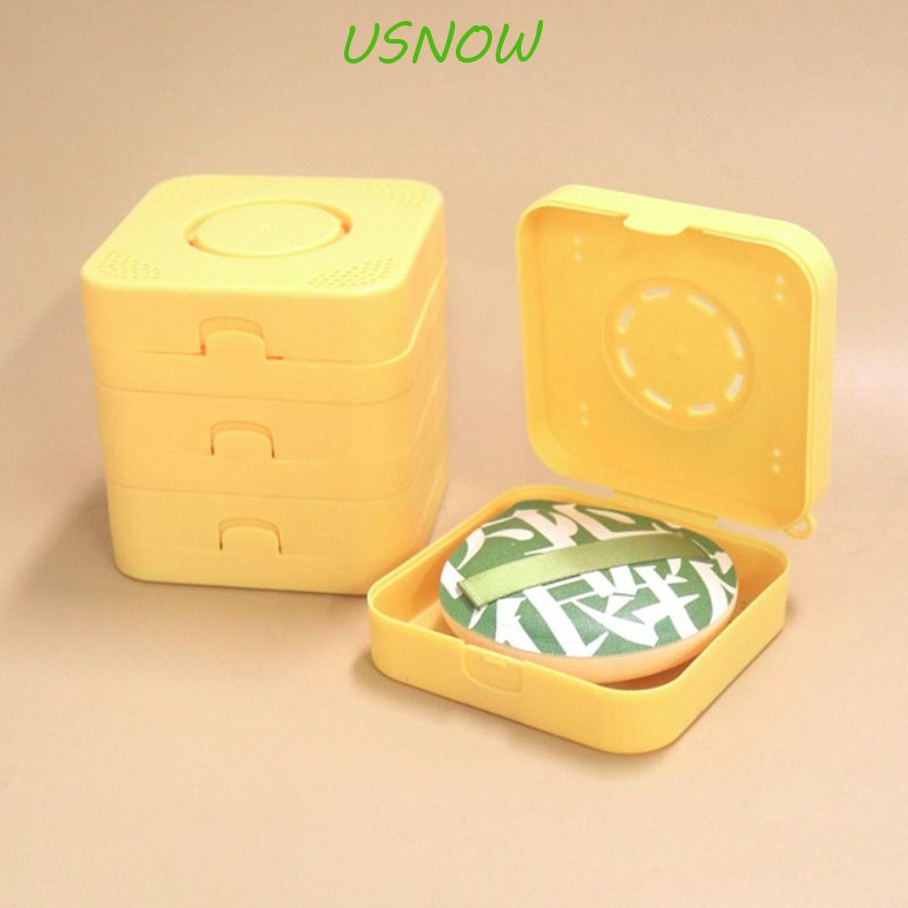 USNOW Hộp Đựng Mút Trang Điểm Bằng Cotton Hình Trứng Kèm Giá Đỡ Tiện Dụng Mang Theo Du Lịch