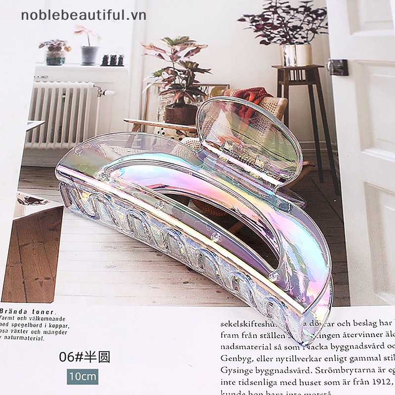 Kẹp Tóc Càng Cua Bằng Nhựa Trong Suốt Nhiều Màu Thanh Lịch