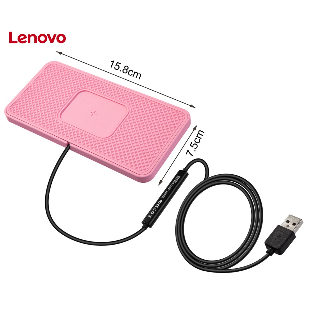 1 Bộ Đế Sạc Nhanh Không Dây 2 Trong 1 QI 15W Màu Hồng Chống Trượt Đa Năng Cho Xe Hơi