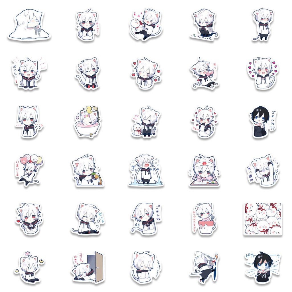 Bộ 65 Miếng Dán Mafumafu Phong Cách Nhật Bản Trang Trí Điện Thoại / Máy Tính