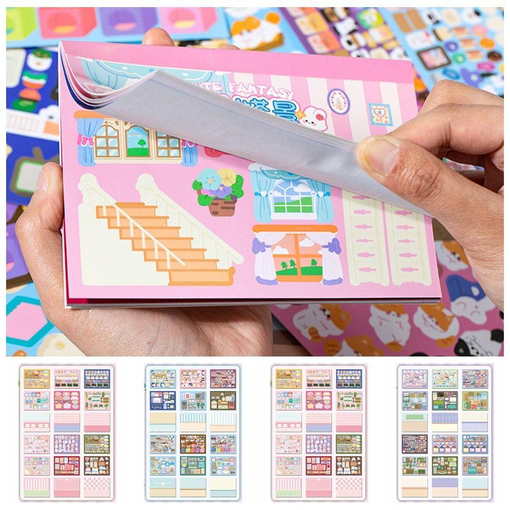 Bộ 18 Tấm Sticker Handmade Hình Phong Cảnh Dùng Trang Trí Sổ Tay DIY