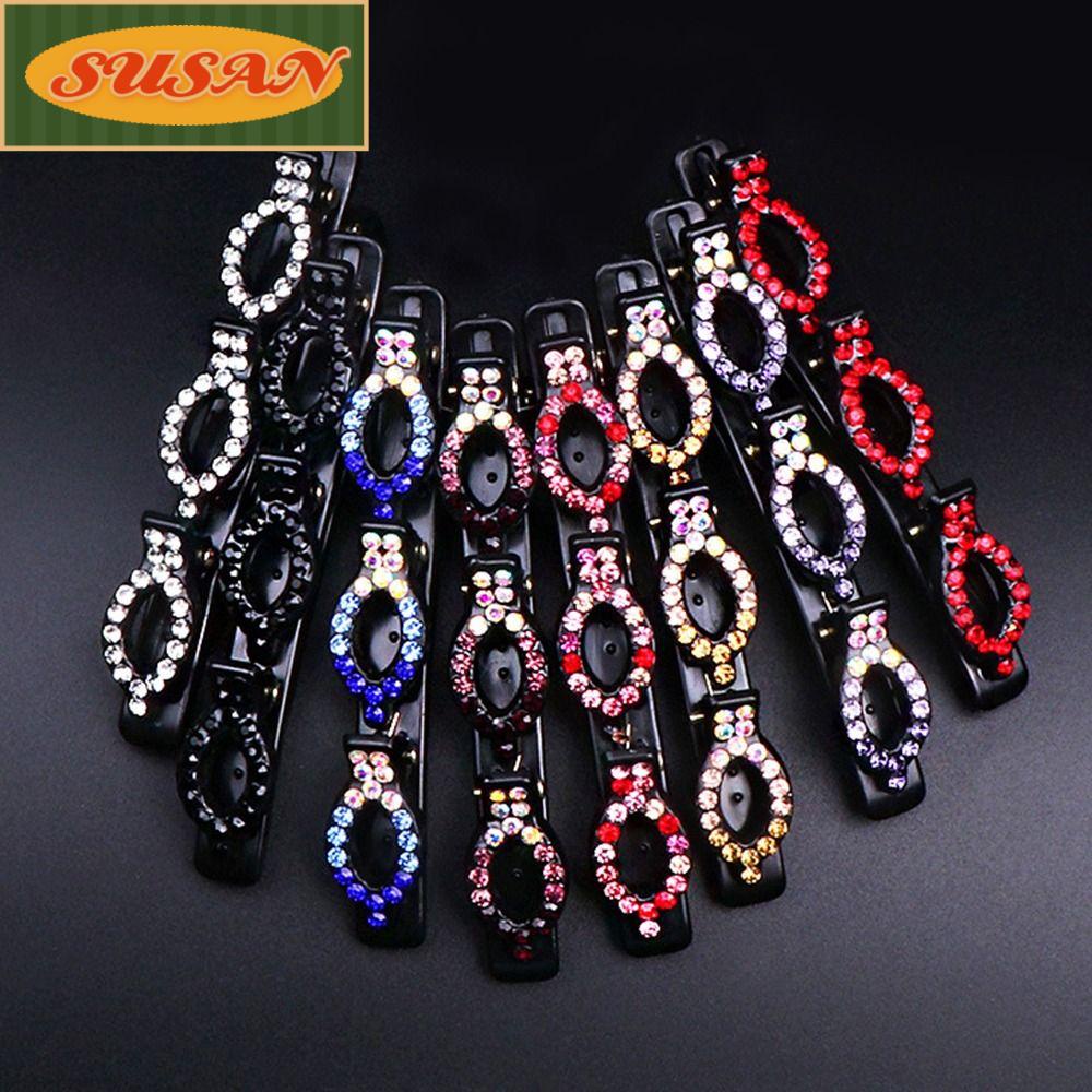 SUSANS Set 2 / 5 Kẹp Tóc Vải Satin Đính Đá Thời Trang