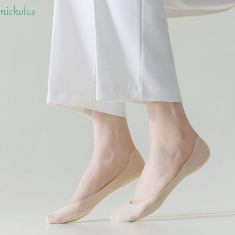 NICKOLAS Vớ Thuyền Vải Lụa Lạnh Miệng Nông Thấm Hút Mồ Hôi Thoáng Khí Thời Trang Cho Nữ