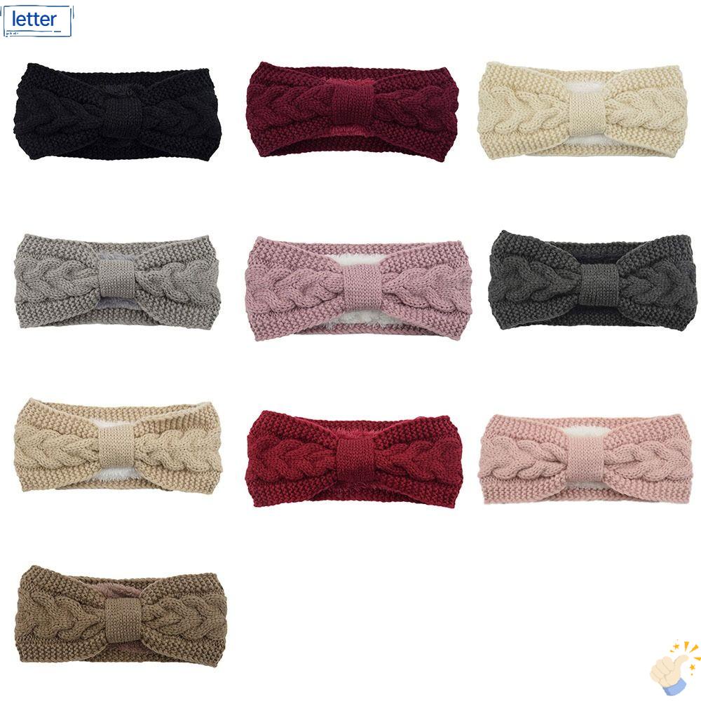 LET 1 Băng Đô Cài Tóc Nơ Nhung Dày Co Giãn Màu Trơn