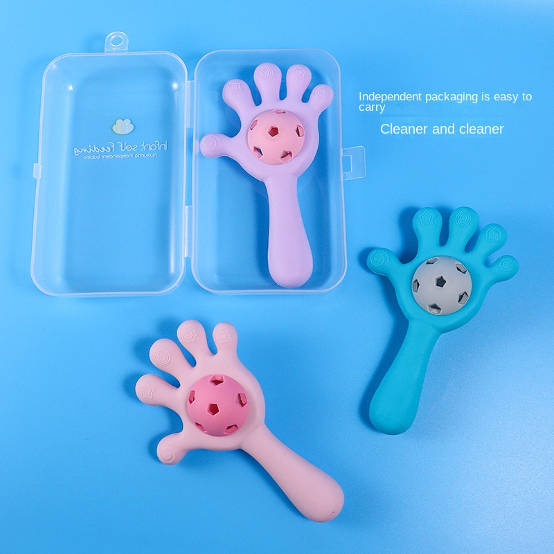 Silicone Lục Lạc Đồ Chơi Bằng Silicon Hình Bàn Tay Cho Bé