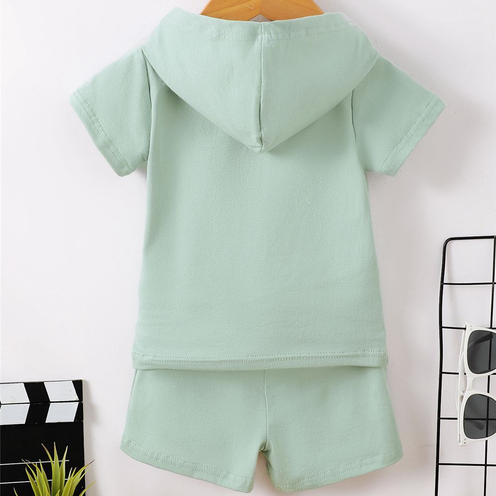 Set Đồ Thể Thao 2 Món Gồm Áo Hoodie Tay Cộc In Họa Tiết 1980 + Quần Ngắn Mùa Hè Cho Bé Trai 1-4 Tuổi