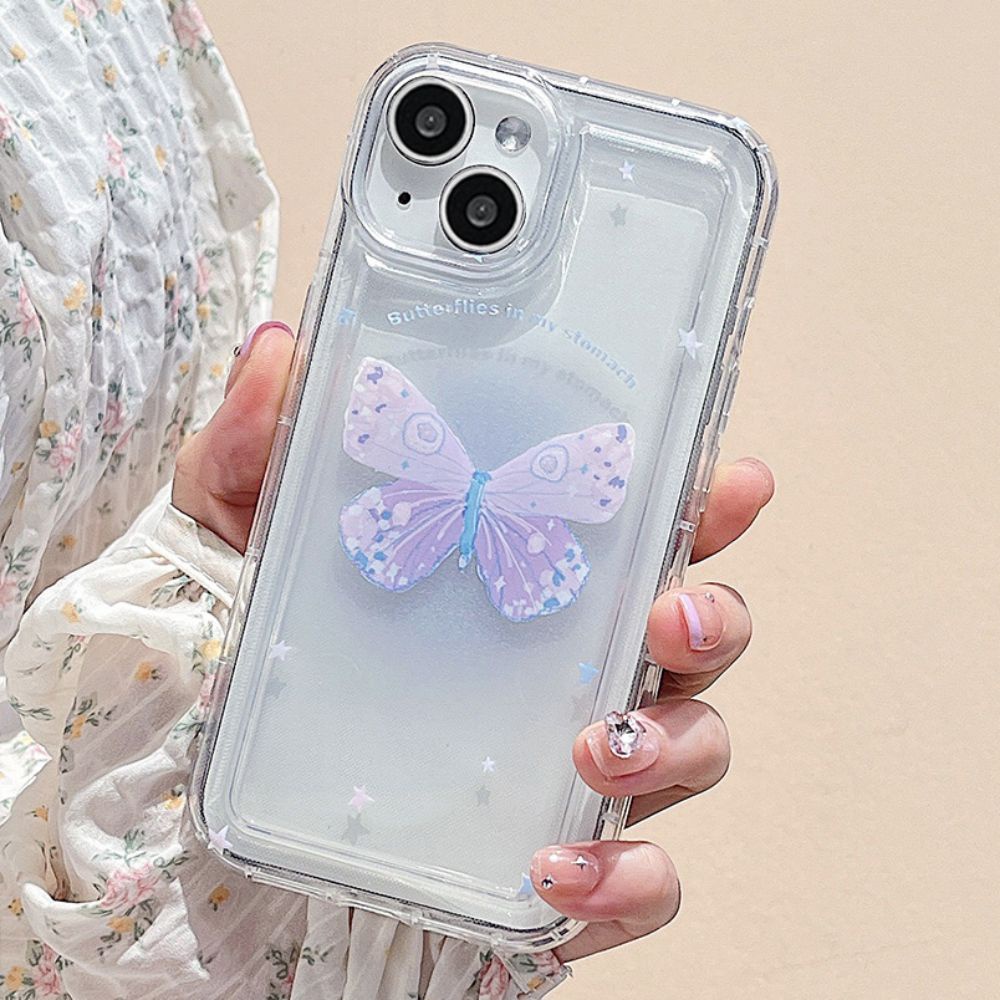 Ốp Điện Thoại TPU Mềm Chống Sốc In Hình Bướm Màu Gradient Cho IPhone 14 13 12 11 Pro Max X XR 8 7 Plus