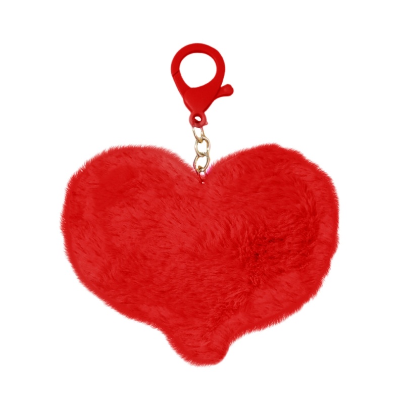 Móc Khóa Hình Trái Tim Nhồi Bông Dễ Thương Cho Nữ