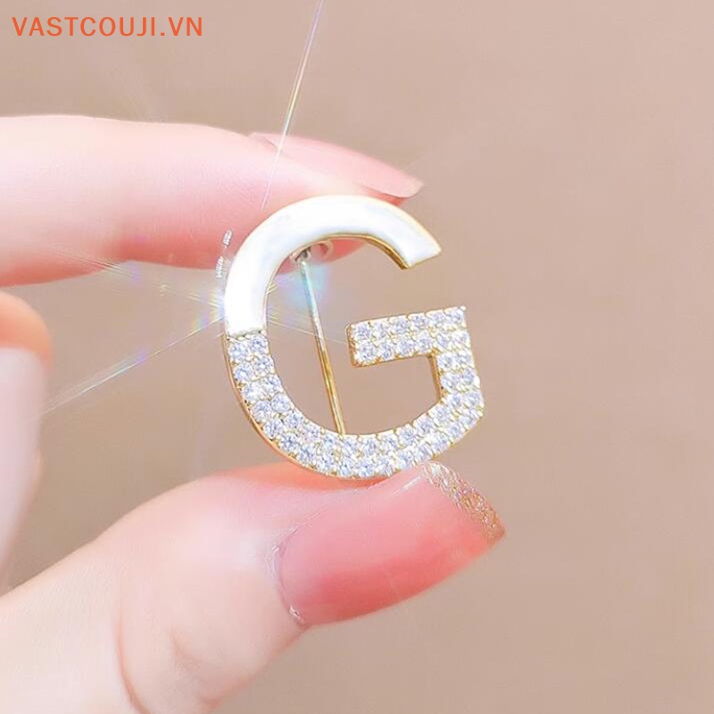 Ghim Cài Khăn Choàng Lụa In Chữ G Ánh Sáng Bóng Dễ Thương Thời Trang Xuân Hè Cho Nữ
