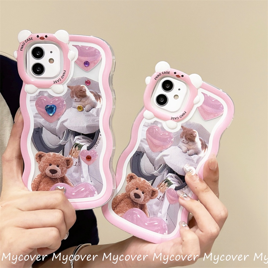 Ốp Điện Thoại Silicone Mềm Chống Sốc In Hình Gấu / Mèo Cho iPhone 11 12 13 14 Pro Max X Xr Xs 8 7 6 Plus SE 2020