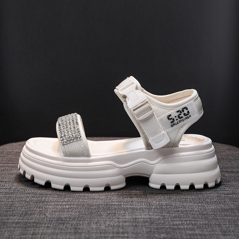 Xăng đan Đế Dày Đính Đá Thời Trang Dành Cho Nữ