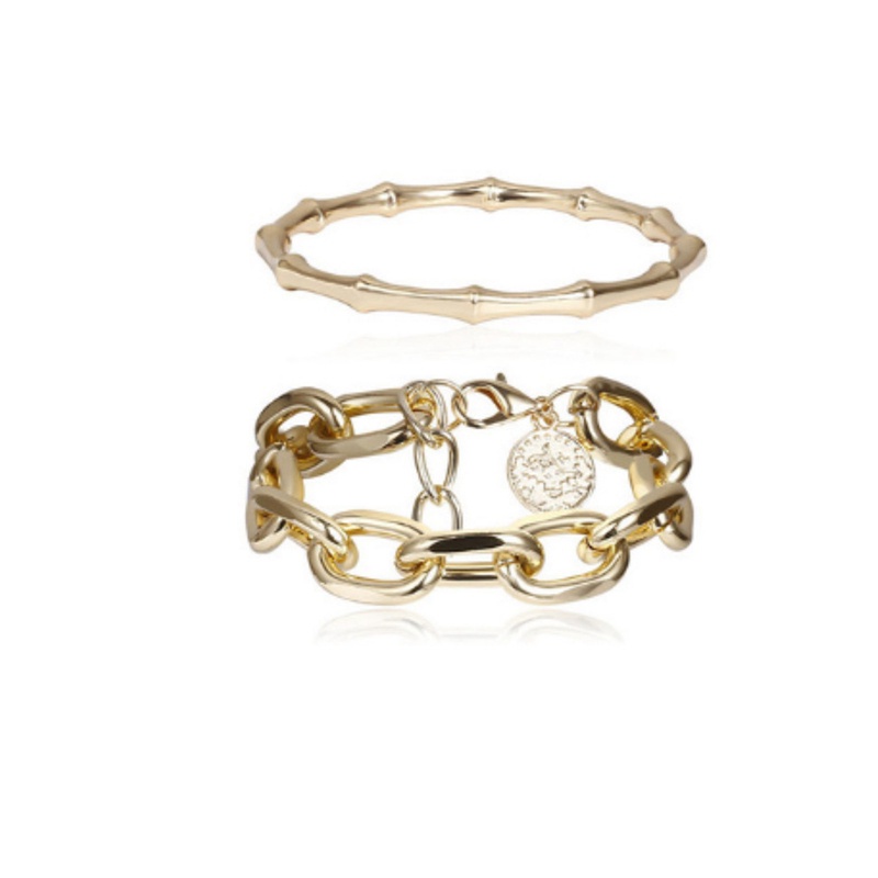 Ygt Set 2 Vòng Tay Chuỗi Hạt Tre Nhiều Lớp Phong Cách Retro Cho Nữ