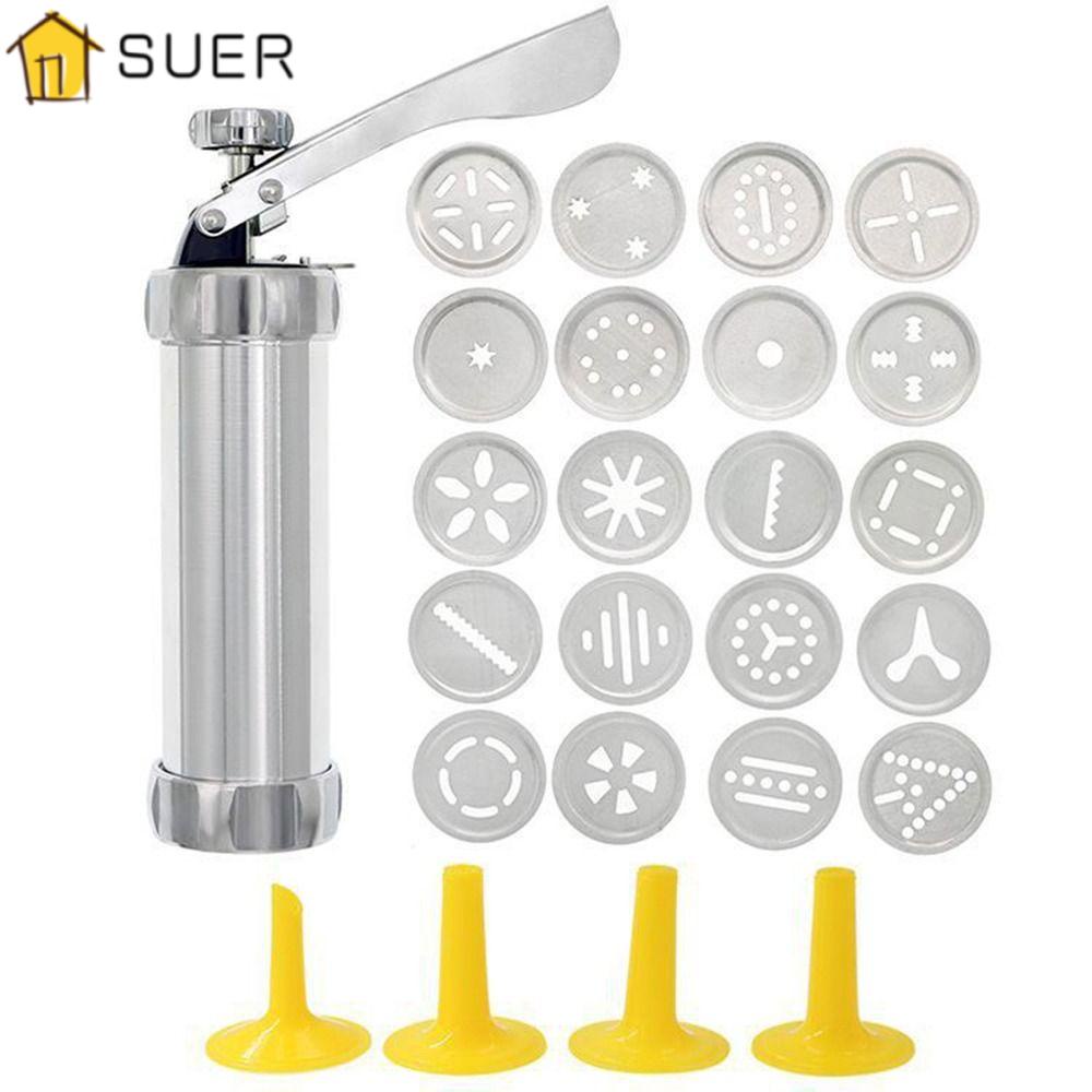 SUENIN Súng Ép Làm Bánh Quy Kèm 20 Đĩa Và 4 Đầu Thay Thế Bằng Thép Không Gỉ