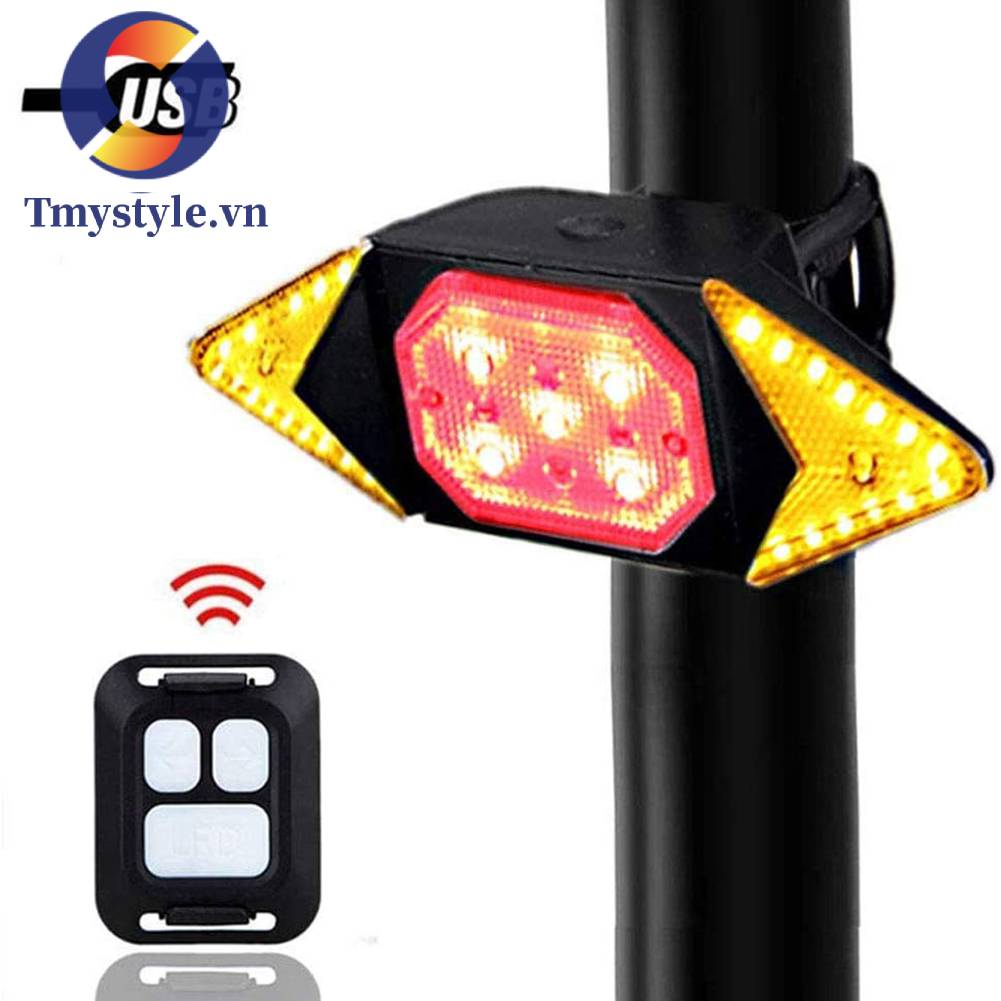 Đèn Đuôi Xe Đạp Kèm Điều Khiển Từ Xa Không Dây Sạc USB Tiện Dụng