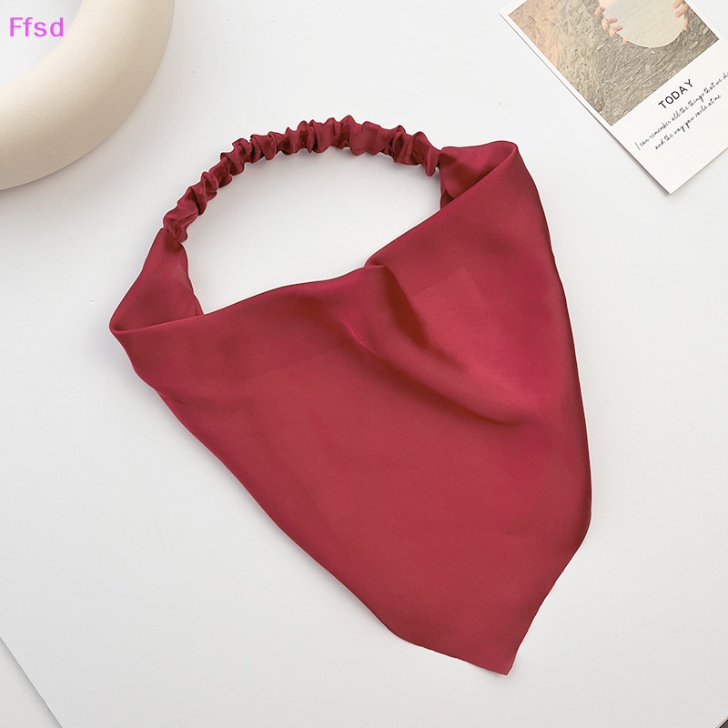 {Ffsd} Khăn Voan Trùm Đầu Bandana Hình Tam Giác Co Giãn Màu Trơn Trang Trí Tóc Thời Trang Mùa Hè Dành Cho Bạn Nữ * Bán Chạy