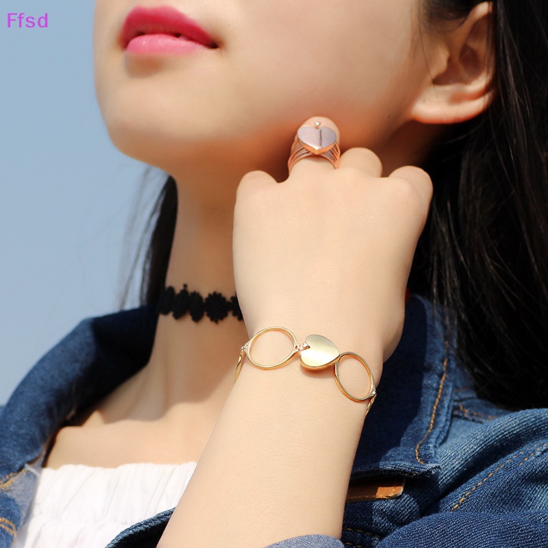 Vòng Đeo Tay / Nhẫn Hình Trái Tim Xoắn Co Giãn 2 Trong 1