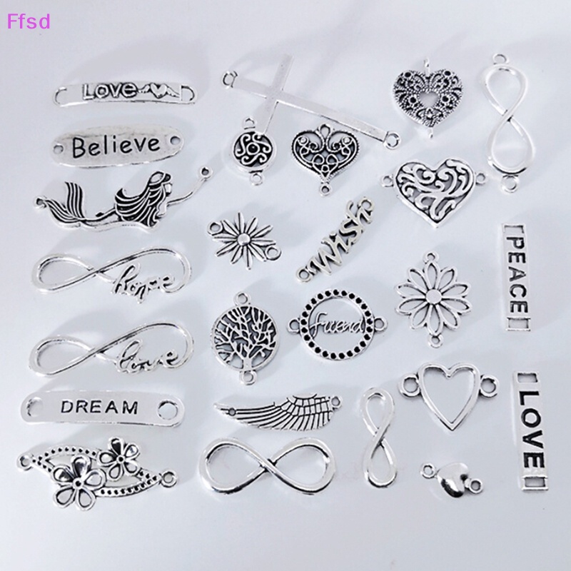 Bộ 50 Mặt Dây Chuyền Khắc Chữ Thập Vô Cực Kiểu Cổ Điển DIY