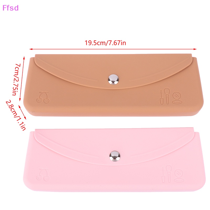 Hộp Đựng Cọ Trang Điểm / Bút Kẻ Viền Môi / Cọ Trang Điểm Bằng Silicone Khóa Nam Châm Chống Thấm Nước Du Lịch Tiện Lợi