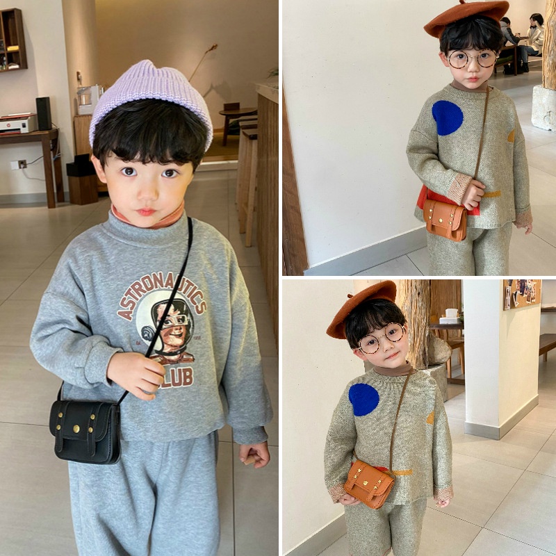 Túi Đeo Chéo Nhỏ Hình Vuông Phong Cách Hàn Quốc Hợp Thời Trang Cho Bé Trai