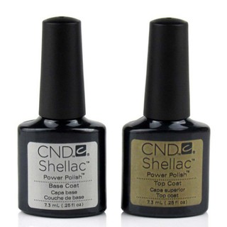 Cnd shellac nail gel polish uv colours base and top coat 7.3ml brand new