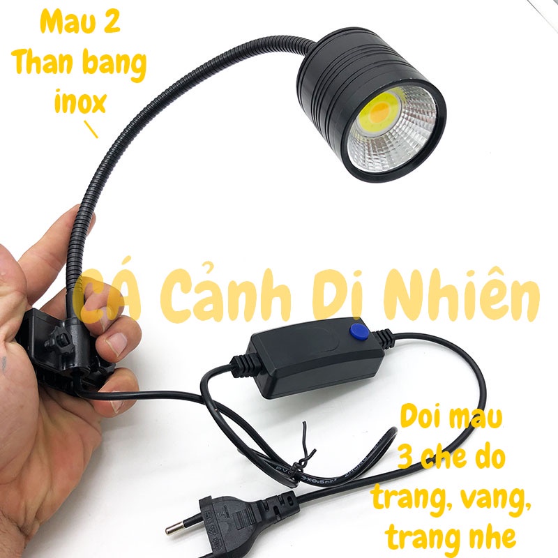 Đèn led thủy sinh BIOTOP đổi màu 3 chế độ đèn rọi kẹp thành hồ cá SD-300 5W 7W 10W