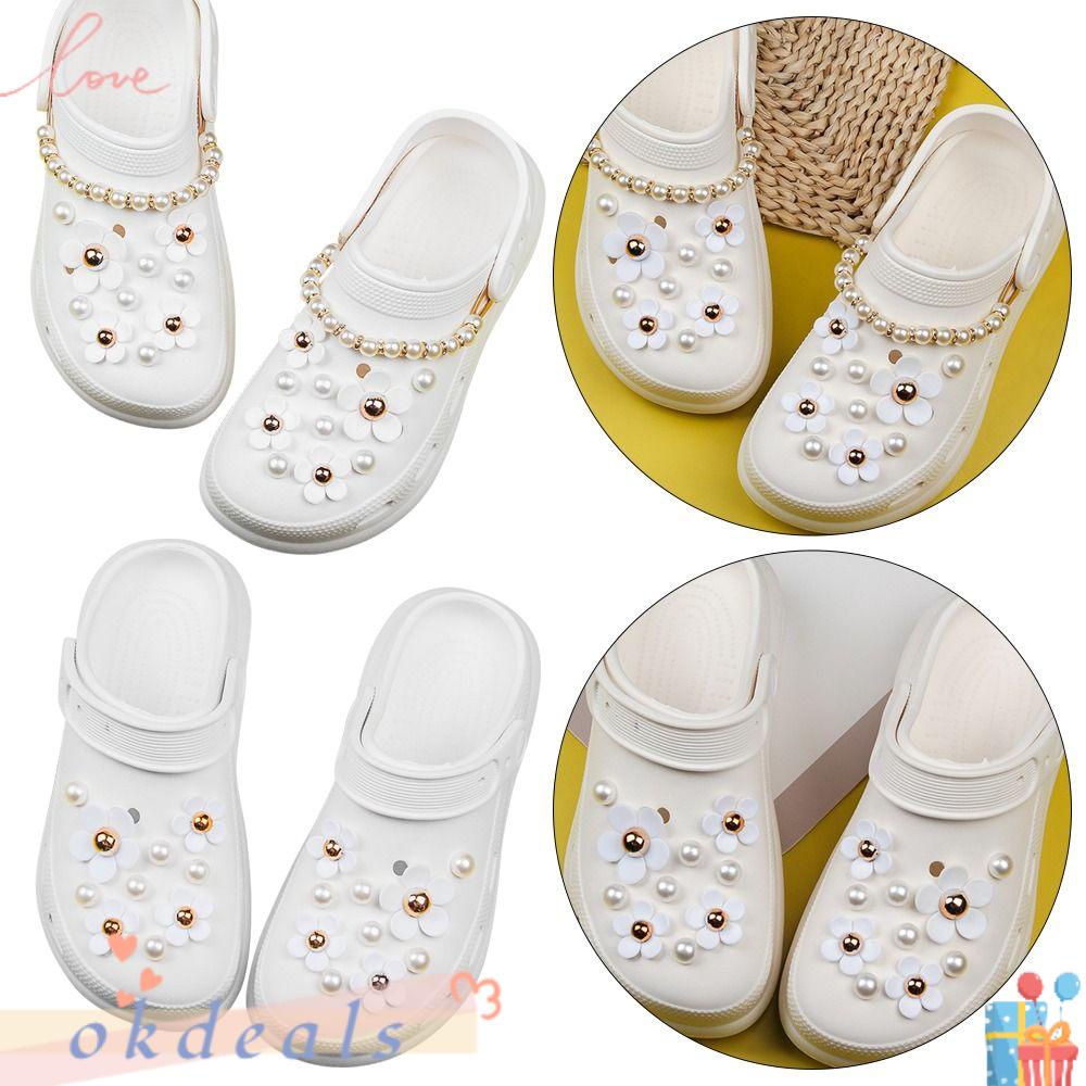 OKDEALS Phụ Kiện Khóa Kẹp Giày Bằng Nhựa Hợp Kim Hình Hoa Tháo Rời Được DIY Đơn Giản Dành Cho Bạn Nữ