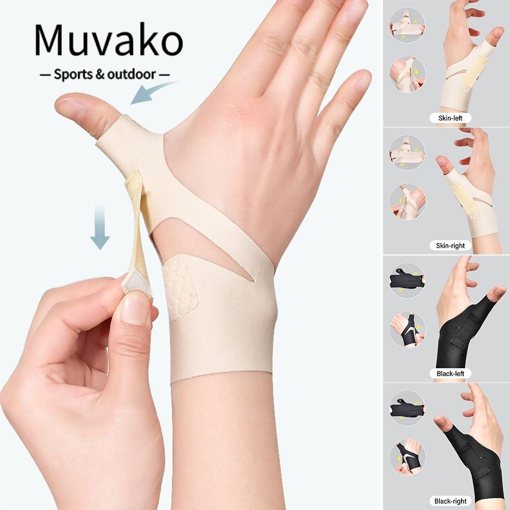 MUVAKO Đai Quấn Bảo Vệ Cổ Tay Co Giãn Màu Đen Có Thể Điều Chỉnh Hỗ Trợ Giảm Đau Khớp