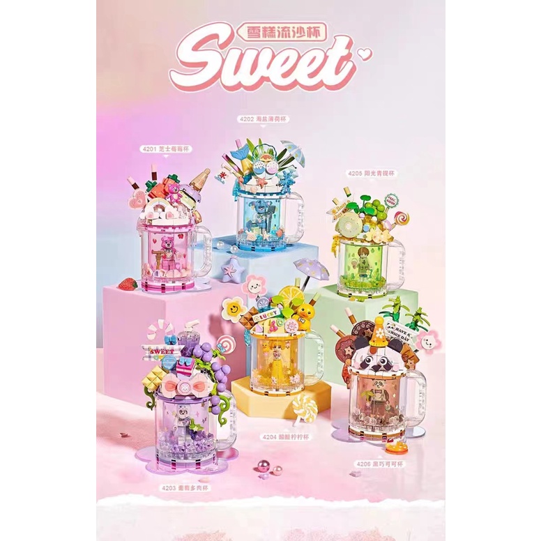 Loz Bộ Đồ Chơi Lắp Ráp Mô Hình Ly Kem Lấp Lánh Cho Bé