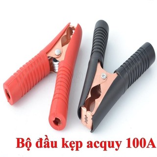Bộ đầu kẹp cá sấu - kẹp acquy 100a - loại tốt