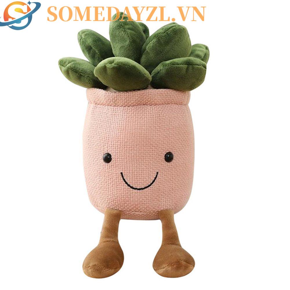 SOMEDAYZL Gối Nhồi Bông Hình Chậu Cây Sáng Tạo Cho Bé Gái