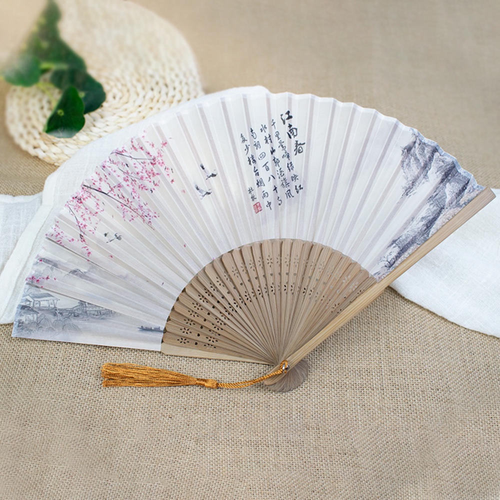 Quạt Xếp Cầm Tay Bằng Gỗ Phong Cách Trung Hoa