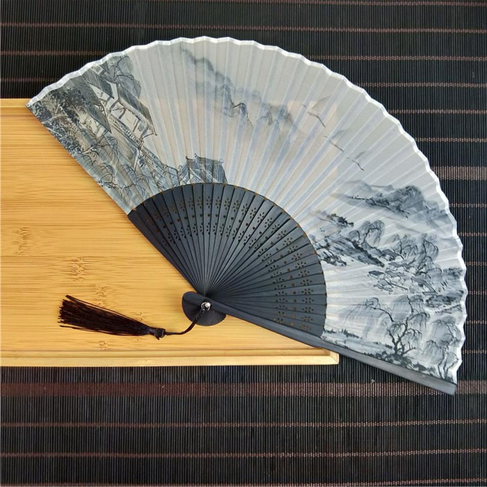 Quạt Xếp Cầm Tay Bằng Gỗ Phong Cách Trung Hoa