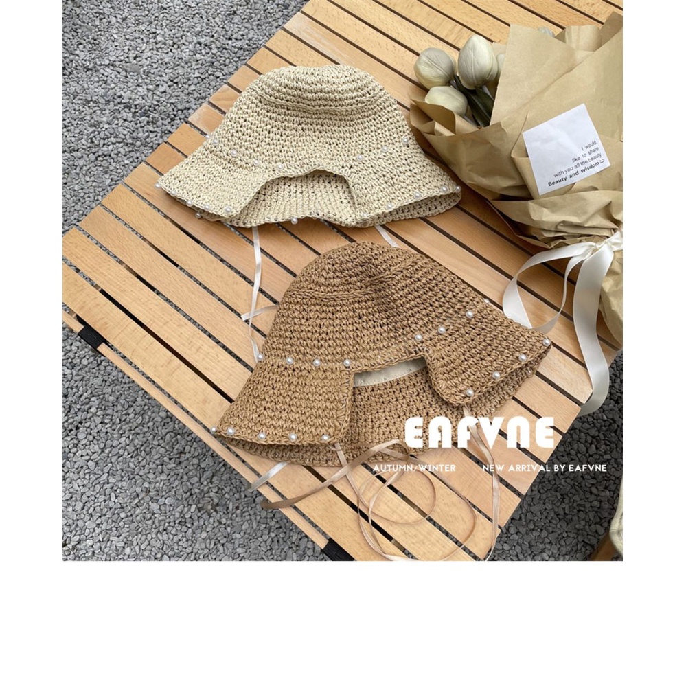 Mũ Cói Mỏng Thắt Nơ Ren Xinh Xắn Thời Trang Nhật Hàn Cho Nữ