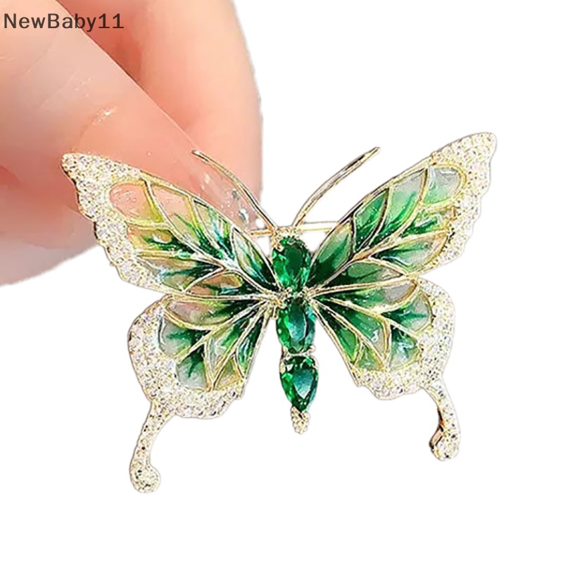 Ghim Cài Áo Hình Bướm Đính Đá Pha Lê Phong Cách Vintage