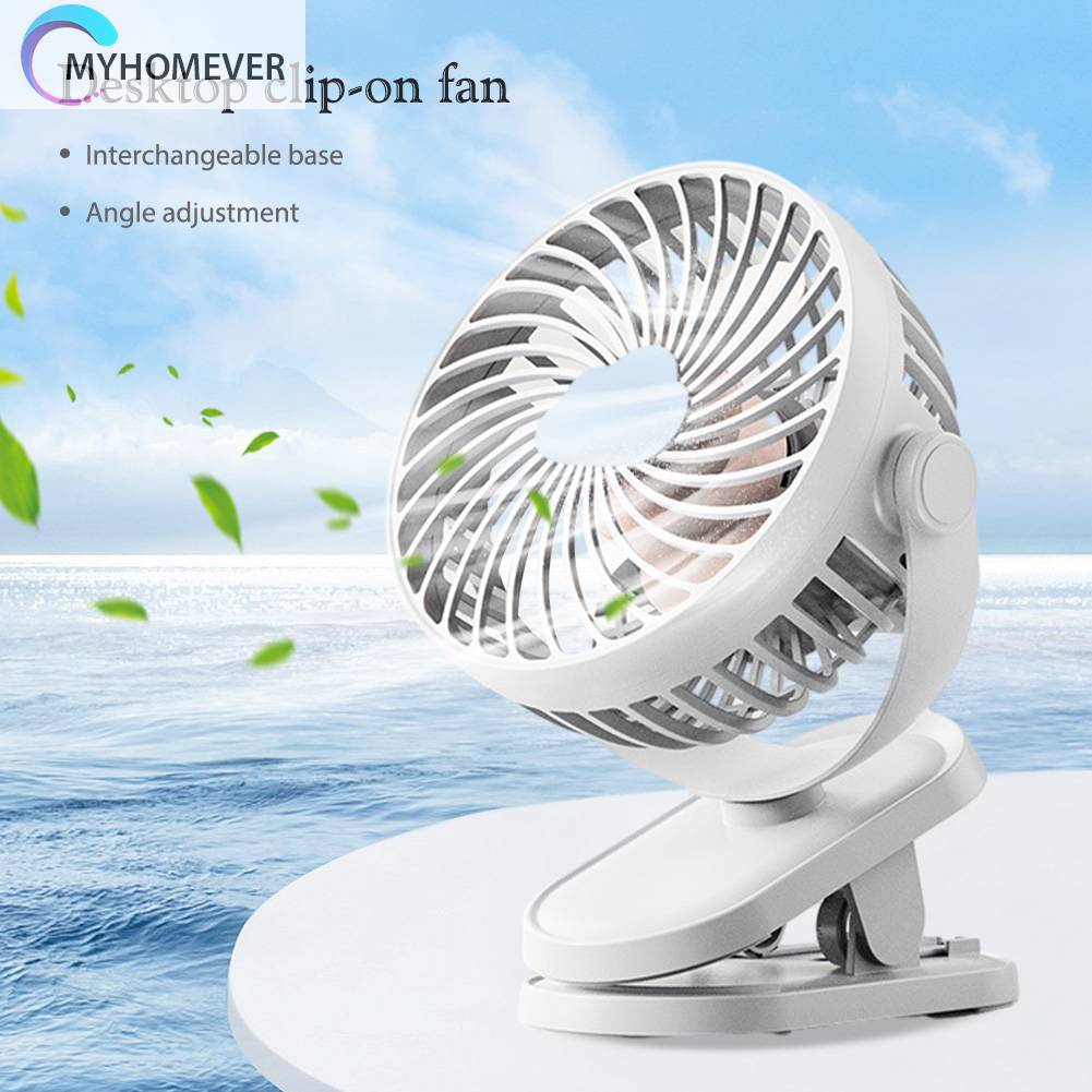 Quạt Điện Để Bàn Dạng Kẹp 3 Tốc Độ Yên Tĩnh 1200mAh Có Cổng Sạc USB Cho Học Sinh