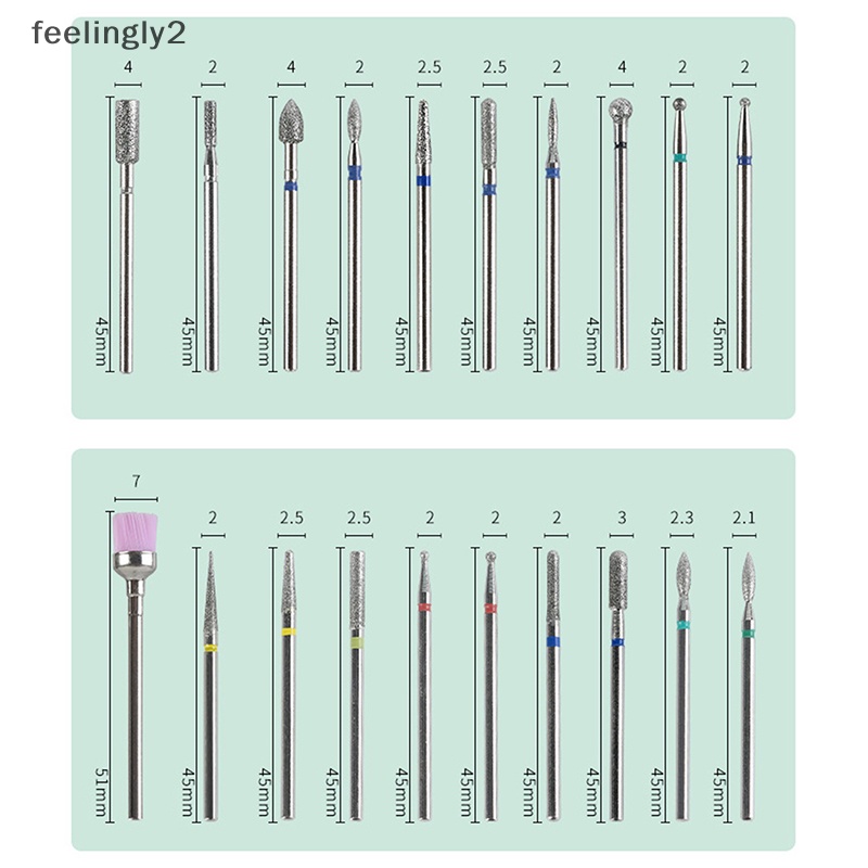 Bộ 10 Mũi Khoan Kim Cương Mài Móng Tay Chuyên Dụng