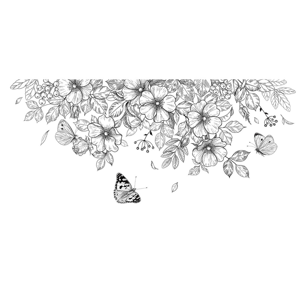 Miếng Dán Trang Trí Toilet Bằng PVC Chống Thấm Nước Hình Hoa Và Bướm