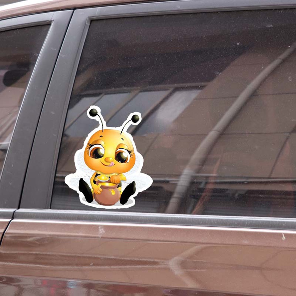 Miếng Dán PVC Trang Trí Tủ Lạnh / Cửa Xe Hơi Họa Tiết Chú Ong Hoạt Hình