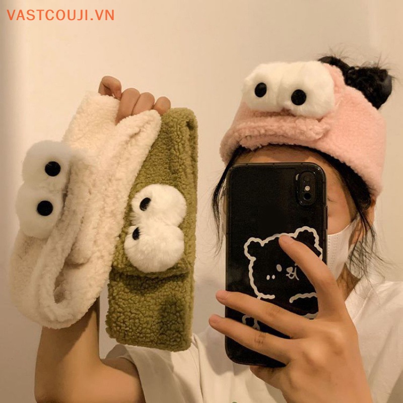 Băng Đô Cài Tóc Mềm Mại Co Giãn Họa Tiết Đôi Mắt To Vui Nhộn Cho Spa / Trang Điểm