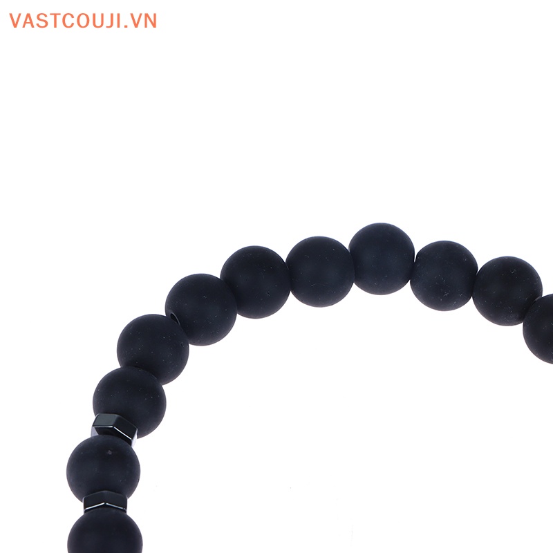 Vòng Tay Chuỗi Hạt Đá Hematite Tự Nhiên Mặt Thánh Giá Độc Đáo