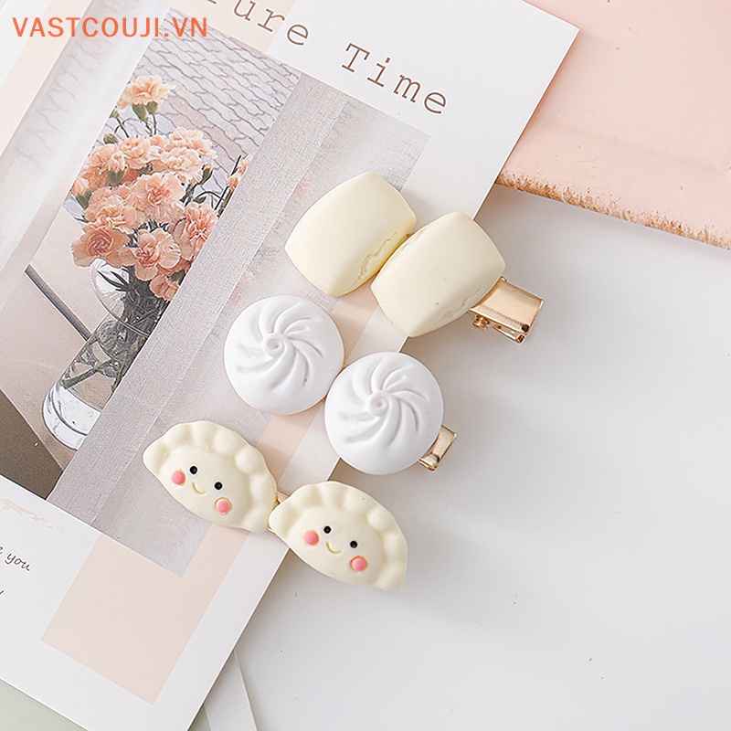 Kẹp Tóc Hình Bánh Quy Bằng Acrylic In Họa Tiết Hoạt Hình Dễ Thương