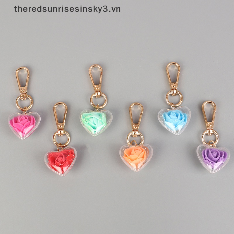 # # Móc Chìa Khóa Xe Hơi / Túi Xách Trang Trí Hình Hoa Hồng / Trái Tim Thời Trang Thích Hợp Làm Quà Tặng Cho