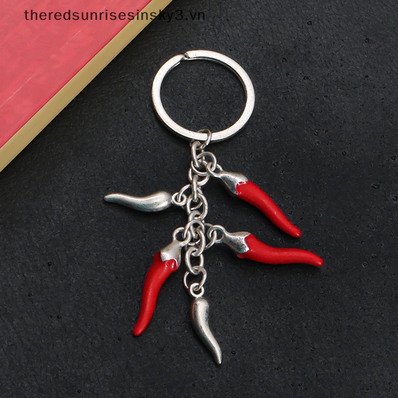 # # Móc Khóa Hình Quả Ớt Đỏ Mini Bằng Hợp Kim Thời Trang Sáng Tạo Phụ Kiện Móc Khóa Xe Hơi / Túi Xách