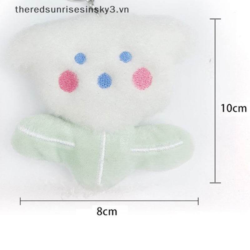 Móc Khóa Hình Gấu / Thỏ Hồng 3D Phủ Lông Sáng Tạo Dễ Thương