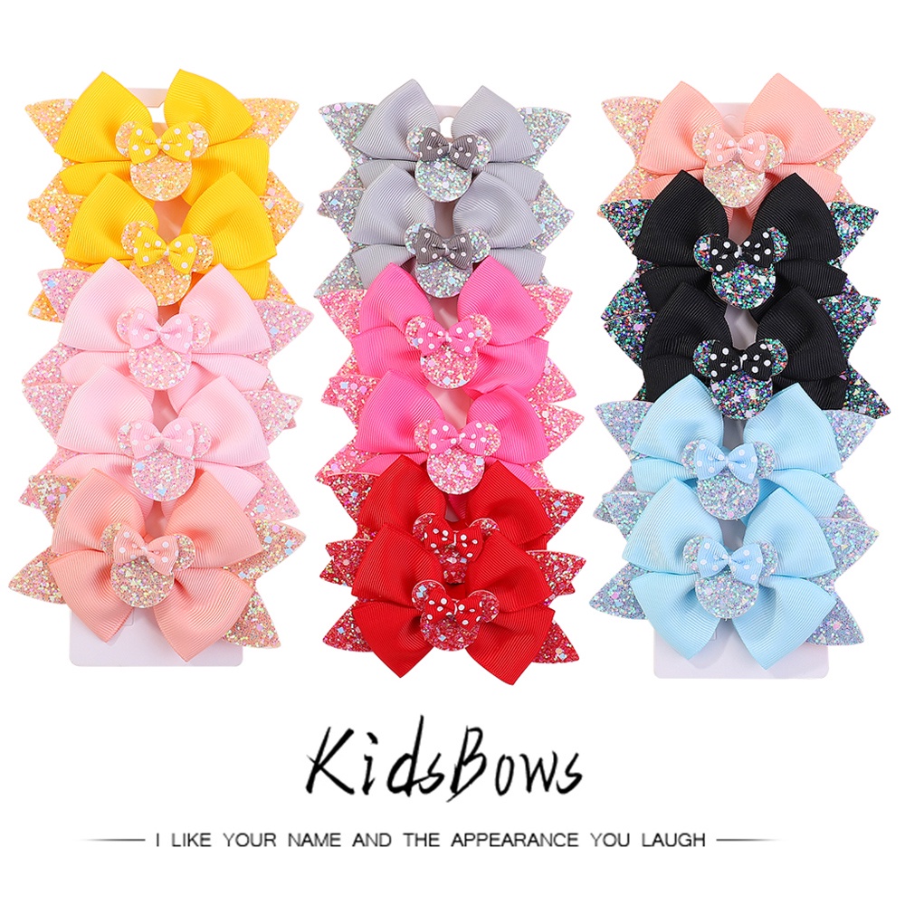 Kẹp tóc KIDSBOWS kiểu nơ lấp lánh dễ thương phong cách Hàn Quốc cho bé gái