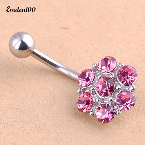 [EMDEN] Set 7 Khuyên Rốn Tròn Đính Kim Cương Giả Bảo Vệ Rốn Múa Belly Dance