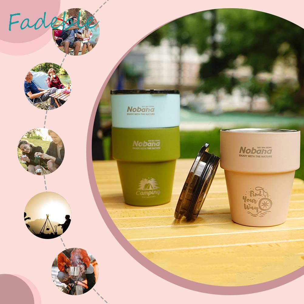 Cốc Uống Nước Cách Nhiệt Bằng Thép Không Gỉ Dung Tích 300ML